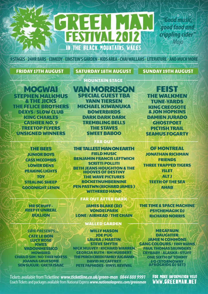 green man lineup 2012