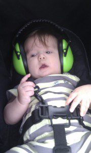 baby in ear defenders