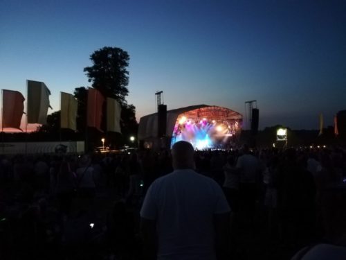main stage by night Cornbury music festival