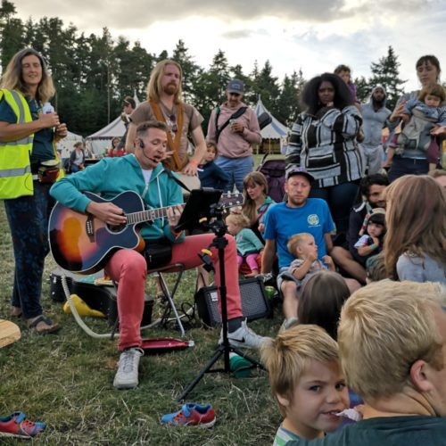 Starry Skies 2018 singing around the campfire