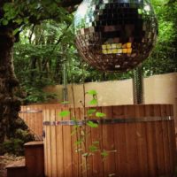 Mirrorball and hot tubs in Kernow Springs Larmer Spa