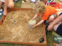 sandpit in cornbury festival kids area